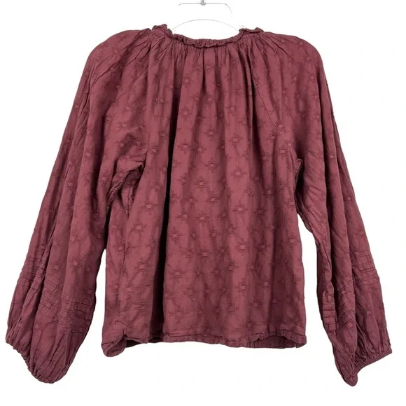 Anthropologie Cleobella Antonia Boho Puff Sleeve Button Blouse - Picture 3 of 7